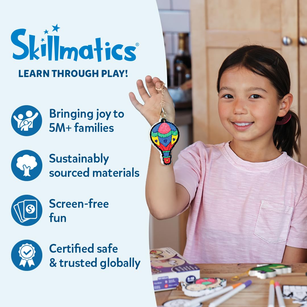 Skillmatics Poke-in Art - Animal Masks, Mess-Free Fun for Kids, DIY Wood Craft Kits, Creative Activity, Gifts for Girls & Boys Ages 4, 5, 6, 7, 8, 9