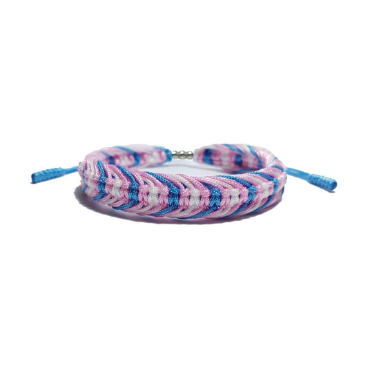 LAMIBEE Transgender Pride Bracelet, Trans Flag, LGBTQA+ Proud Love Tibetan Wrist Wrap, Surfer String Bracelet, Amulet and Boho Rope Bangles for Women Men Him Her (Transgender)
