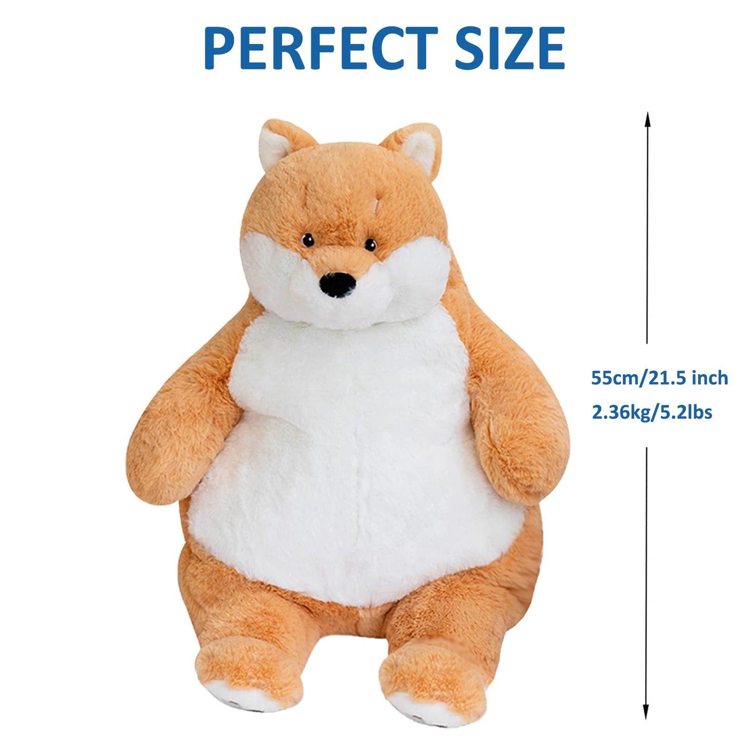 ronivia Shiba Inu Weighted Stuffed Animals, 21.5" 5.2 lbs Weighted Shiba Inu Dog Plush Toy Large Weighted Plush Animal Pillow Gifts for Boys and Girls