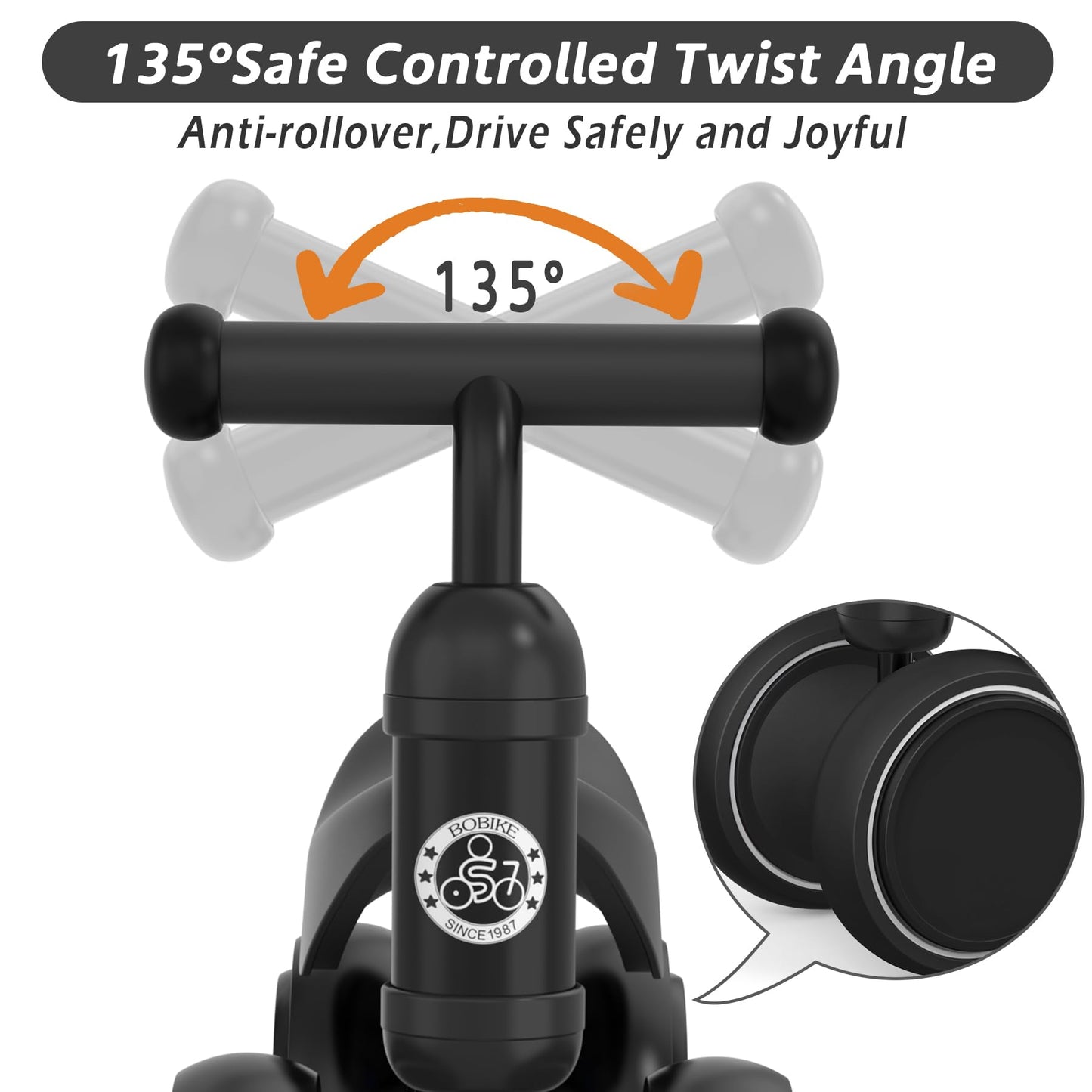 Baby Balance Bike Toys for 12-36 Months Kids Toy Boy Girls Gifts Toddler Best First Birthday Gift Children Walker No Pedal Infant 4 Wheels Bicycle (Black)