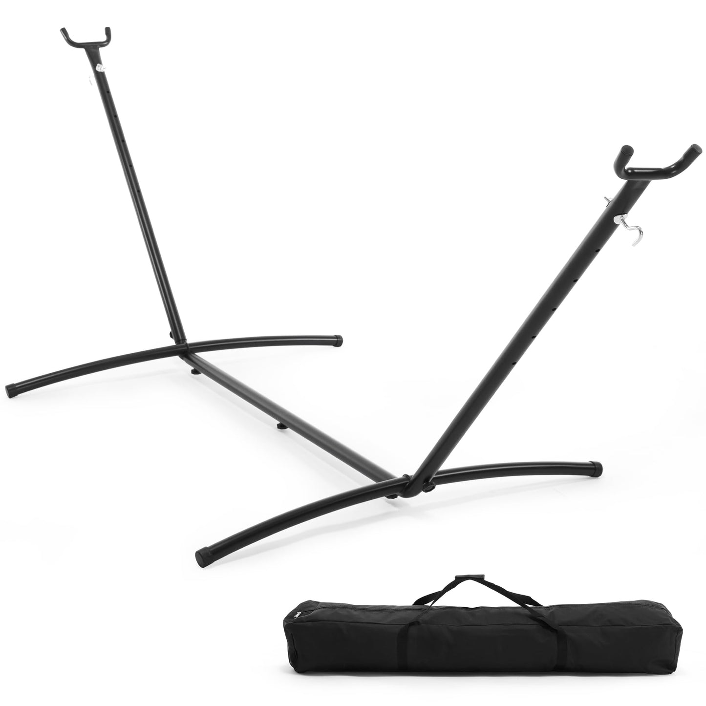 Sweetcrispy Hammock Stand Only, Heavy Duty Hammock Stands for Double 2 Person, Portable Steel Stand for Outside Garden Backyard Patio Pool Beach with Carrying Case