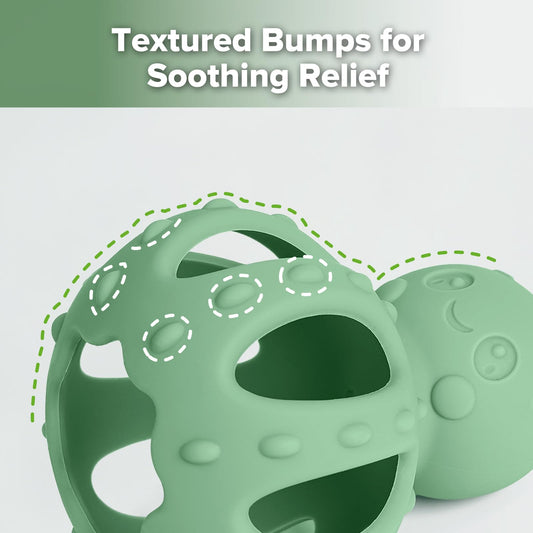 Haakaa Silicone Teether Combo&Octopus Rattle Teether-Baby Freezer Teething Toy - Soft Cold Teether - Soothe Teething Pain & Itching Gums - Perfect Size-in-1 Baby Teething Toy with Gentle Rattle