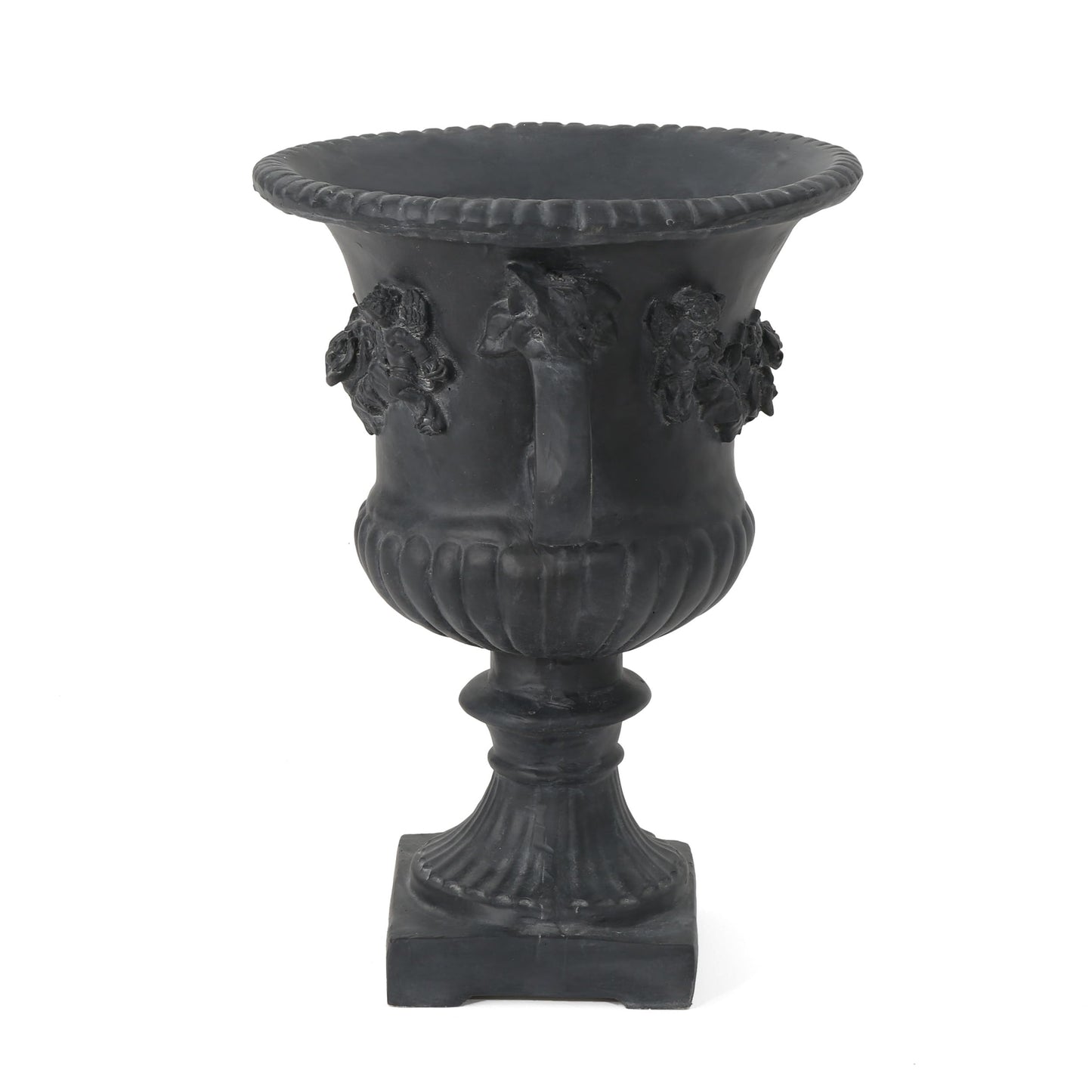 Merax 24 Inches Tall MGO Garden Urn Planter, Lightweight Concrete Decorative Outdoor Urn for Patio, Backyard & Garden, Antique Black