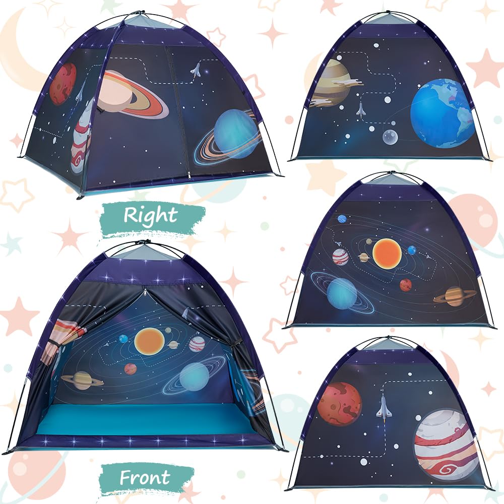 Mnagant Space World Play Tent-Kids Galaxy Dome Playhouse for Boys and Girls Imaginative Play Popup Tent for Kids Indoor/Outdoor Fun,Perfect Kid’s Gift- 47" x 47" x 43"