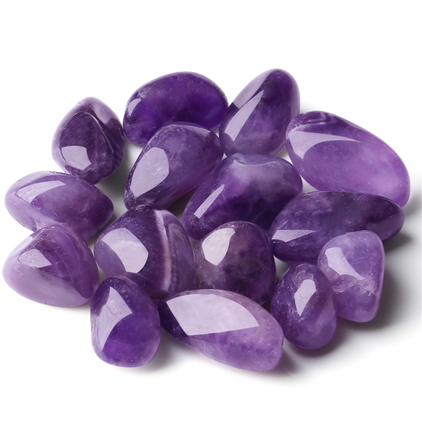 Amethyst Tumbled Polished Natural Healing Crystals Stones Bulk Rocks Stones Crystal for Energy Reiki Tumbling Cabbing Balancing Decoration Gemstones Crystal Healing Meditation Therapy Gift 100g