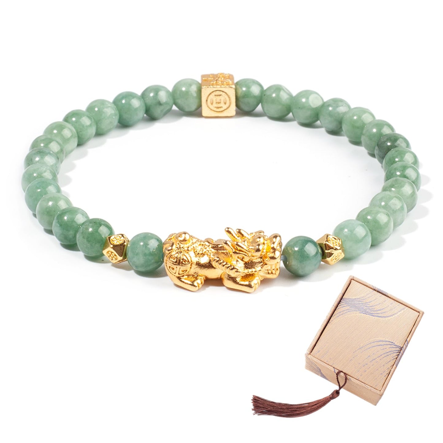 AROUROUA Fengshui Wealth Bracelet Green Real Jade Bracelet For Women Attract Lucky Wealthy Bracelets