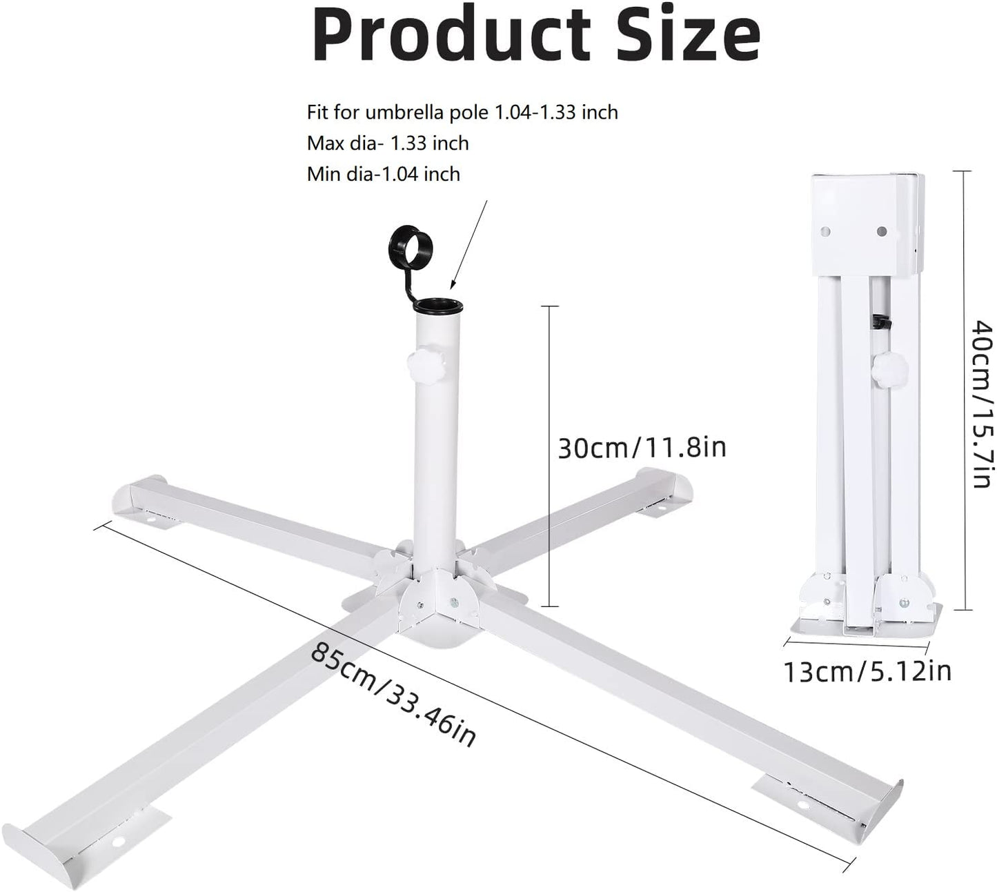 SUQ I OME Portable Foldable Patio Umbrella Base Stand, Fit 6 7 8 Feet Sunshade 1.02"-1.3'' Inch Pole for 6 to 10ft Parasol Portable Storage Beach Umbrella Stand Umbrella Base Holder