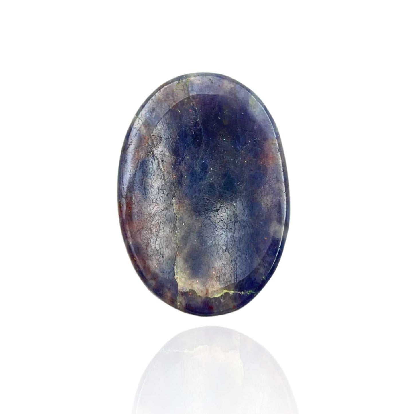 GEMSCITE Iolite Thumb Worry Stones Metaphysical Gemstone Crystal Healing Reiki Men Women Gift FENG Shui Positive Energy Love Wellness Palm Stones Wicca Powerful