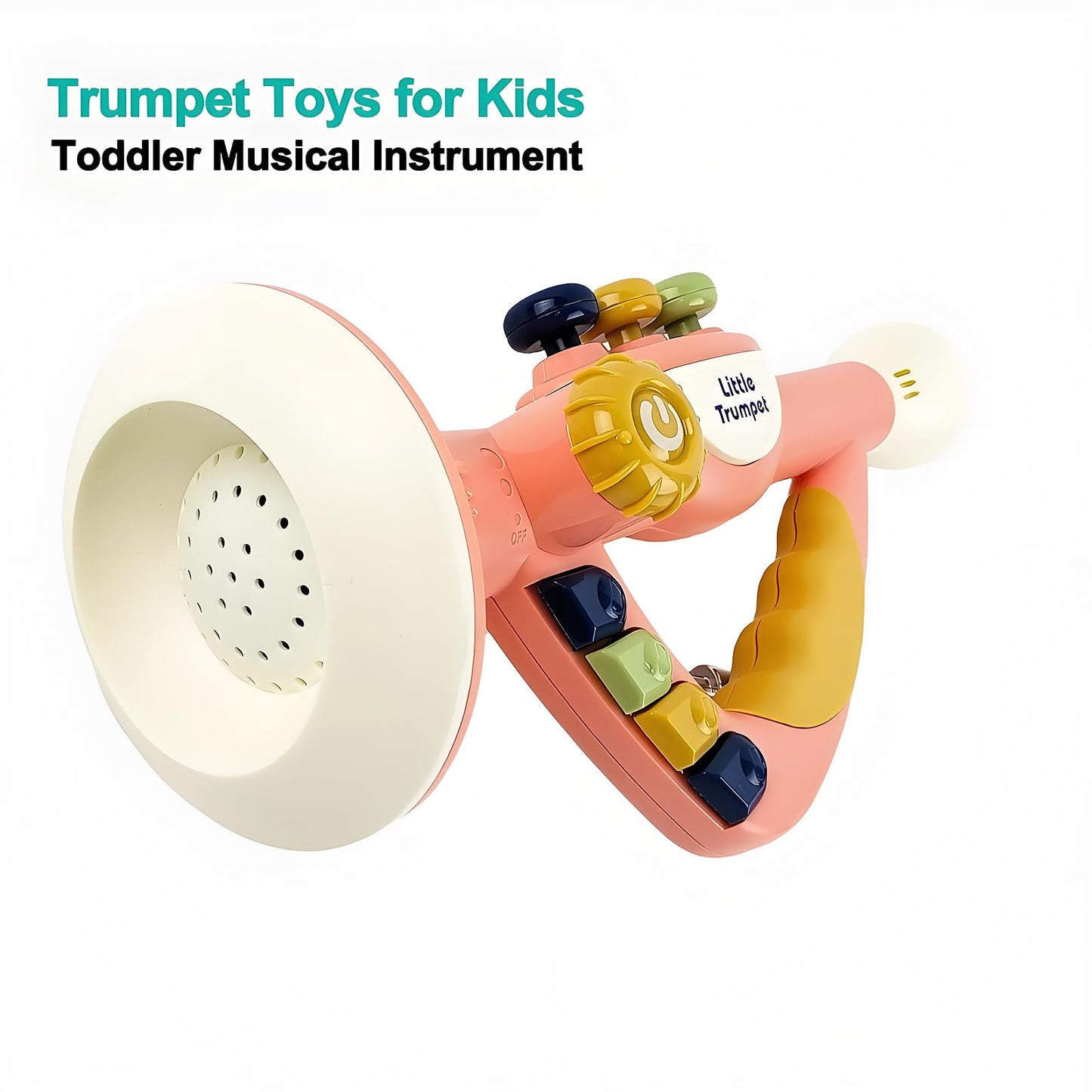 IIROMECI Musical Toys for Kids, Little Trumpet Toy for Toddlers, Blow Horn Baby Educational Toys, Infants Music Toy for Girls Boys Ages 1 2 3 Years Old (Pink)