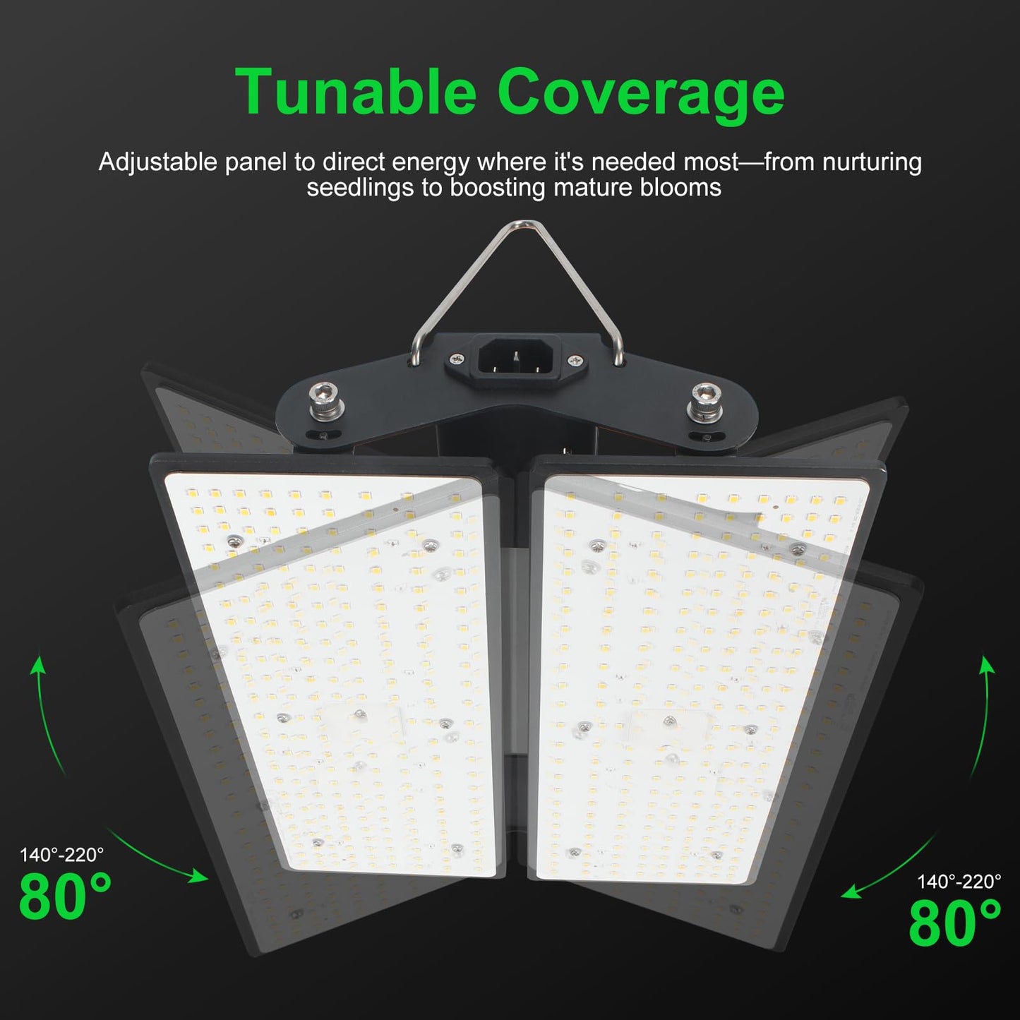 MELONFARM 100W LED Plant Grow Light Meets Plant Growth Requirements Multi-Angle Adjustable, Hanging Design Suitable for Various Growing scenarios