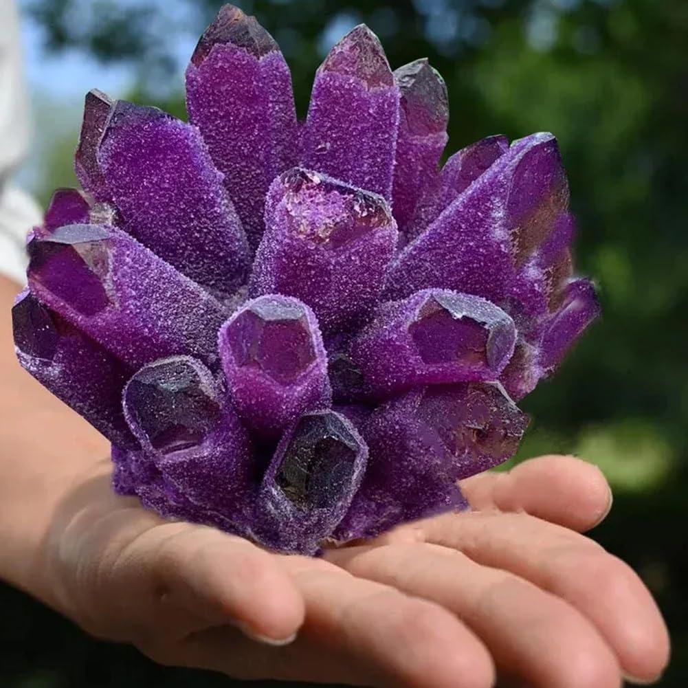 BLOCKv Natural Crystal Amethyst Cluster, Amethyst Crystal Rock, Large Natural Amethyst Crystal Clusters Stone, Raw Amethyst Stone, Natural Amethyst Geode Cave Healing Crystal Stones(200-300g)