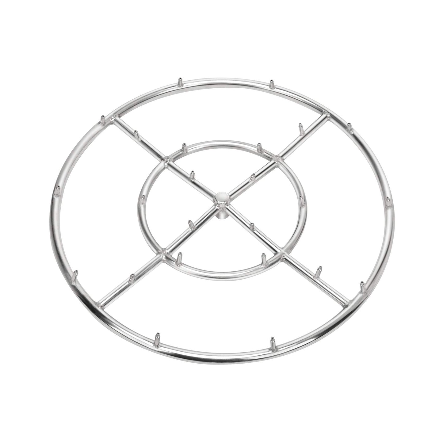 Stanbroil 24" High Flame Round Jet Burner Ring for Natural or Propane Gas Fire Pit, 304 Series Stainless Steel, Double Ring