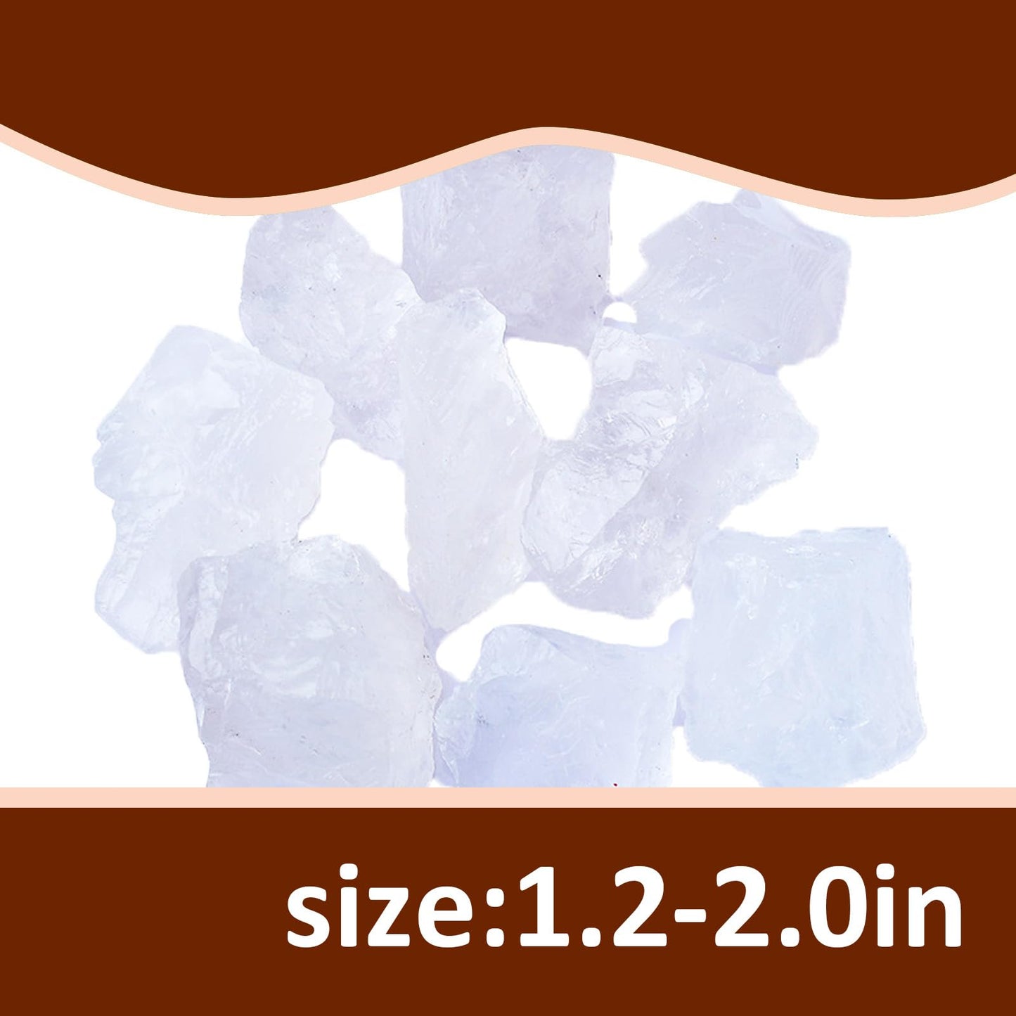Raw Crystals, Large 1.2-2.0" Healing Crystal Natural Rough Stones for Intuition,Chakra,Meditation,Decoration,Polishing,Energy Work (White Crystal, 3.5oz-1.2-2.0"raw Crystals)