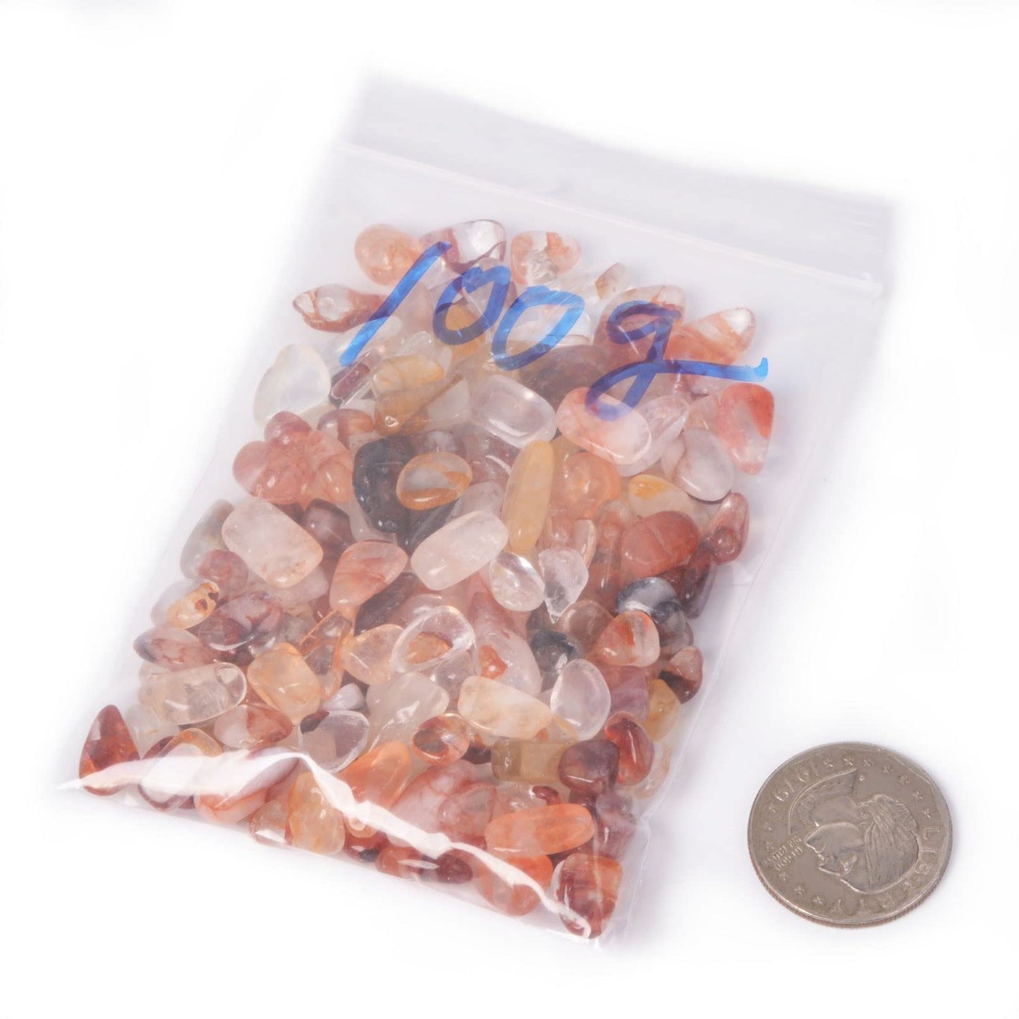 Natural Red Phantom Quartz Polished Chips Crushed Tumbled Stone Crystal Healing Embellishments 100 grams