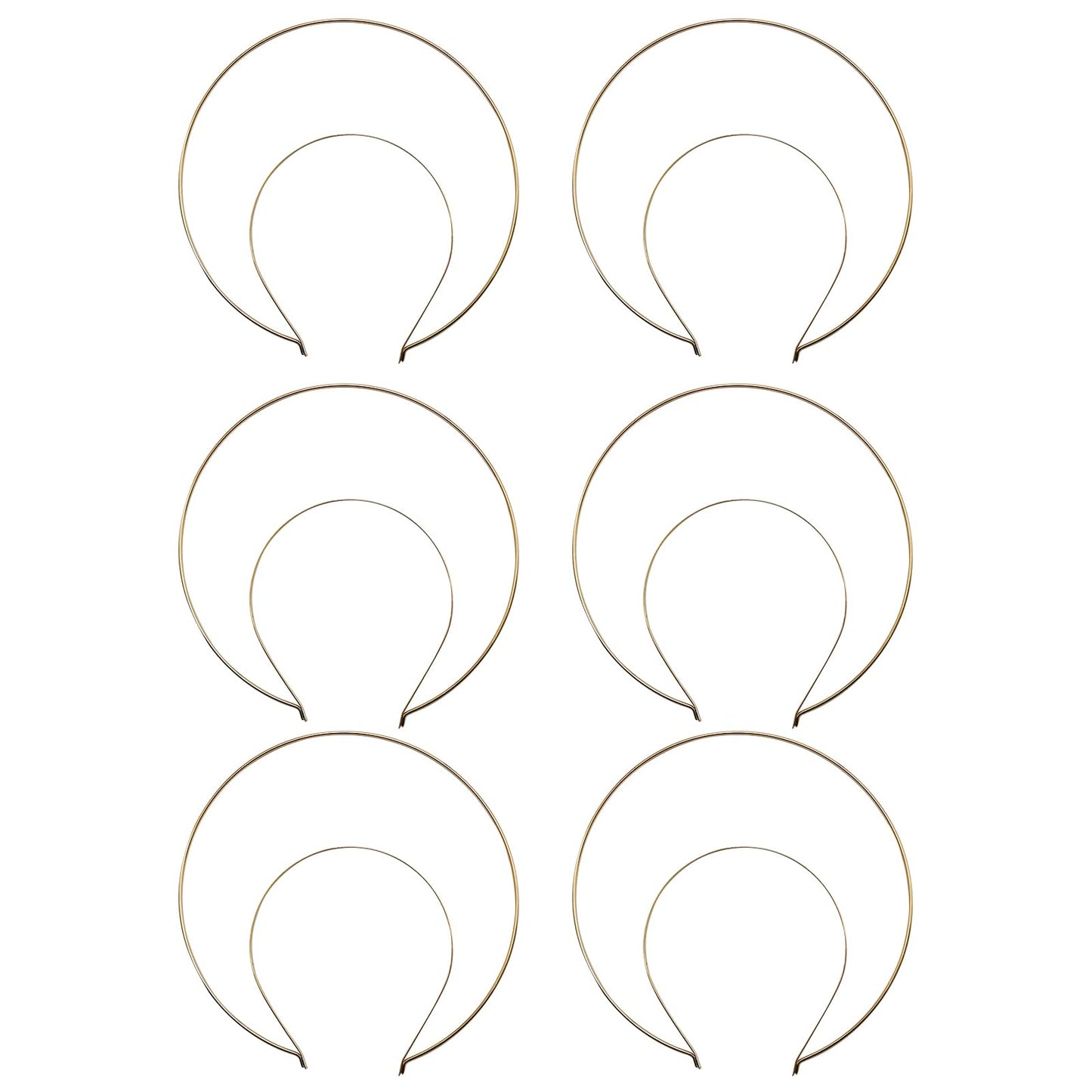 Zreneyfex 6 Packs 2 Layer Gold Metal Queen Goddess Angel Halo Crown Headband Hairbands DIY Craft Bands Wedding Bridal Headpieces Prom Halloween Party Cosplay Costume Hair Accessories
