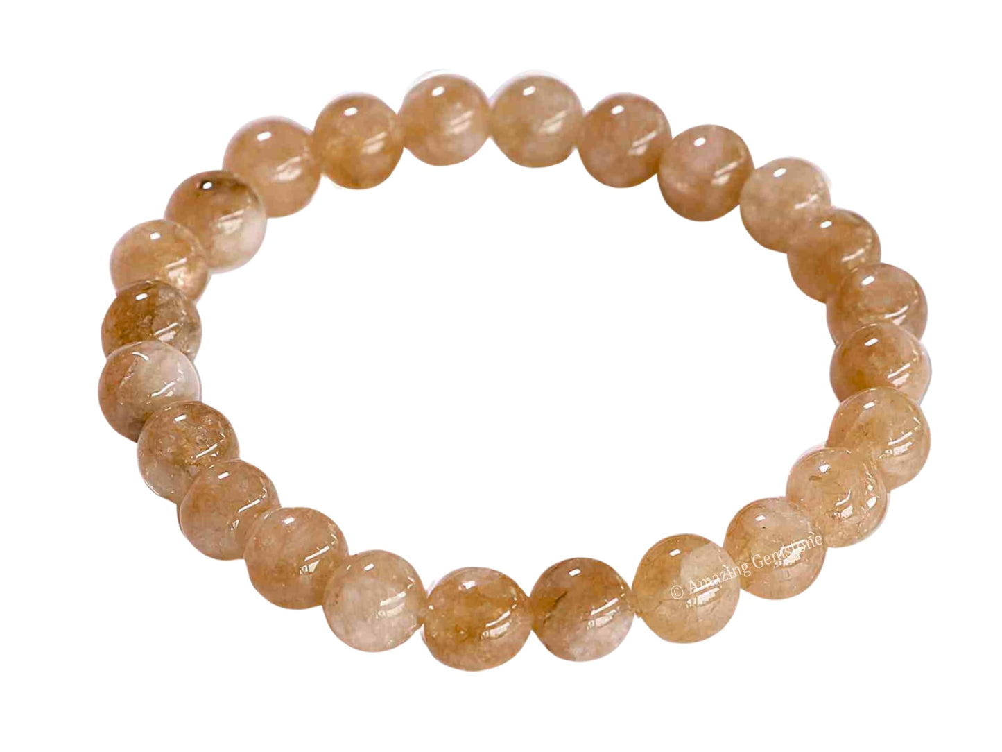 Amazing Gemstone Sunstone Bracelet for Women Men's Gifts - Protection Healing Crystal Bracelet - 8mm Gemstone Beaded Stretchable Bracelet (Regular)