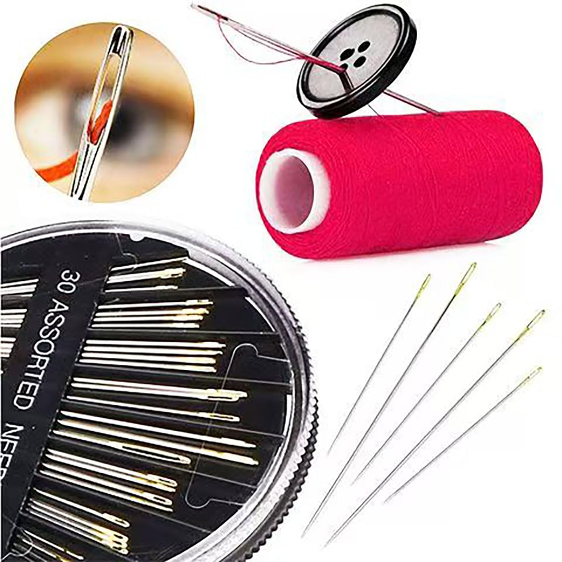 Sewing Kit for Adults,with Heavy Duty Fabric Tailor Scissors, 233 Pcs Newly Upgraded Hand Travel Sewing Kit Professional Needle and Thread Kit, Portable Sewing Supplies for Travel Home Beginners