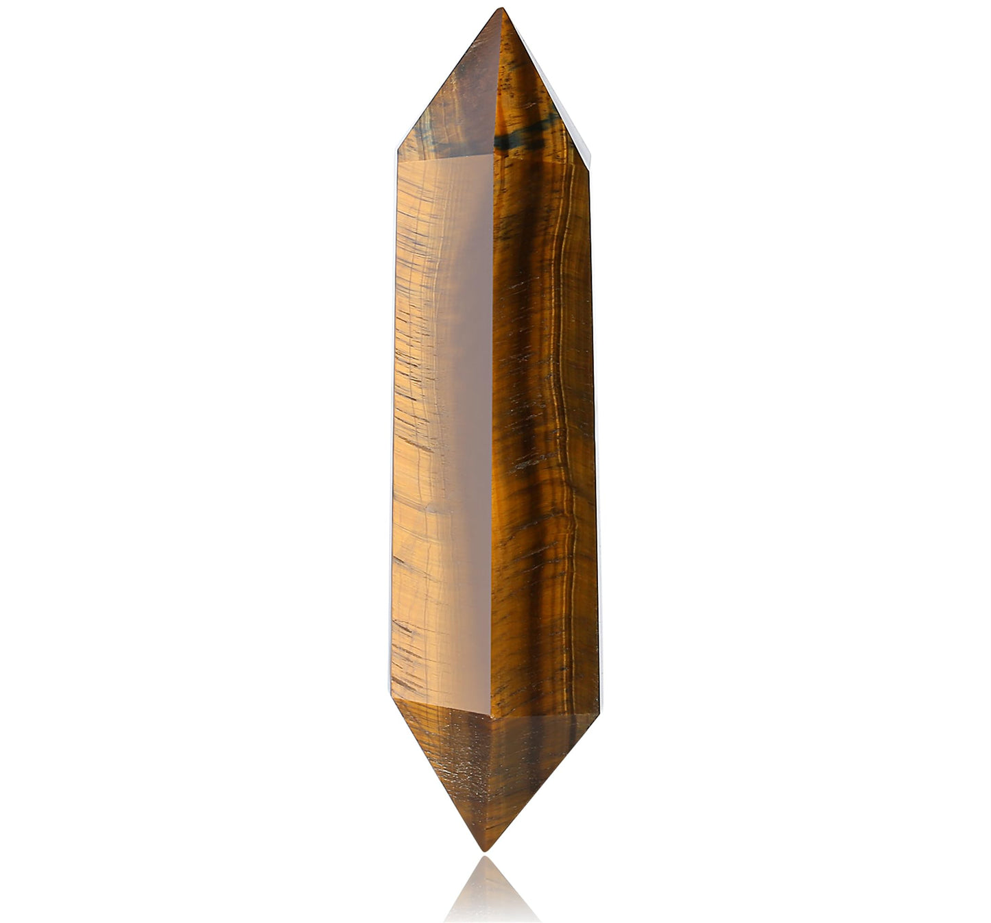 YATOJUZI 3.5" Tiger's Eye Healing Crystals Wand Natural Crystals and Healing Stones Large Hexagonal Crystal Points for Meditation Divination Reiki Energy Balancing 1PCS