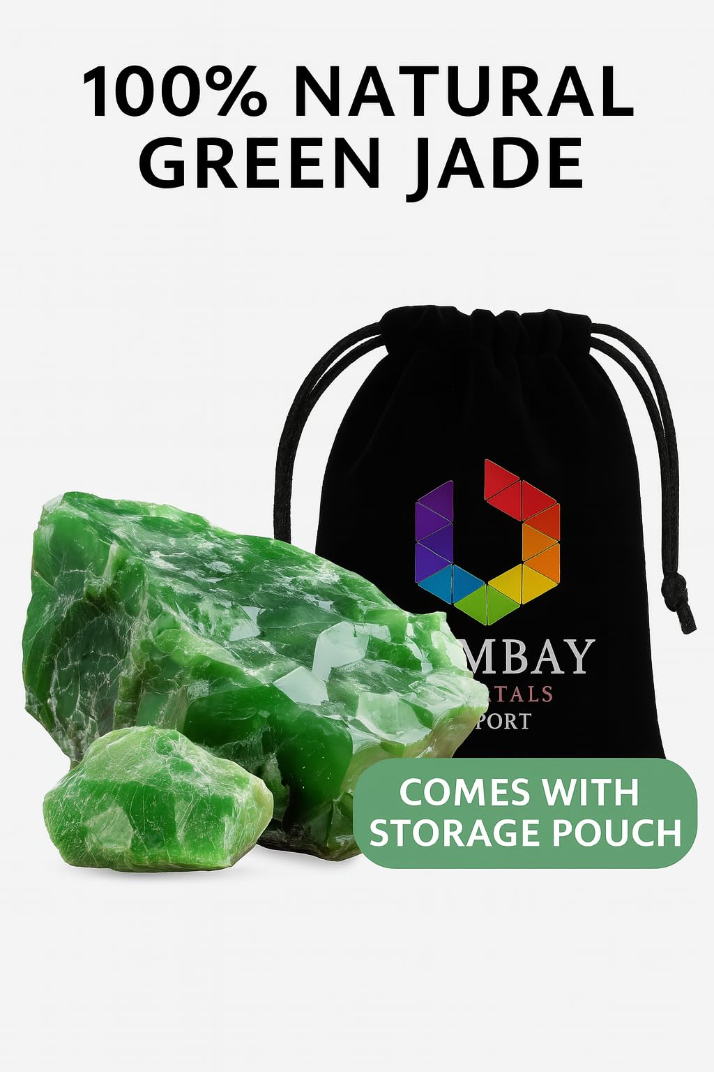 Green Jade Raw Crystals – Large 1.25-2.0” Natural Healing Stones for Luck, Prosperity, Meditation, Chakra, Reiki, Crystal Grid, Energy Work, Wire Wrapping & Spiritual Home Decor