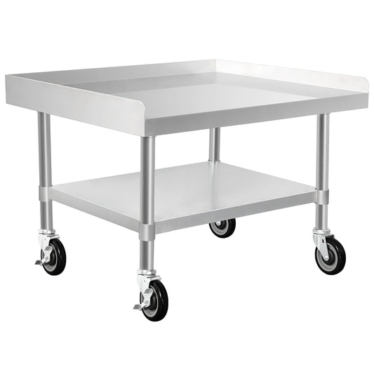 HARDURA Stainless Steel Equipment Work Stand 30" x 36" Prep Table with Under Shelf and Caster for Commercial & Workplace, Home, Hotel, Garage