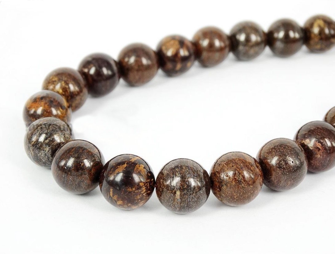 60pcs Adabele Natural Brown Bronzite Healing Gemstone 6mm (0.24 inch) Round Loose Beads Gem Stone Spacer for Craft Jewelry Making GF16-6
