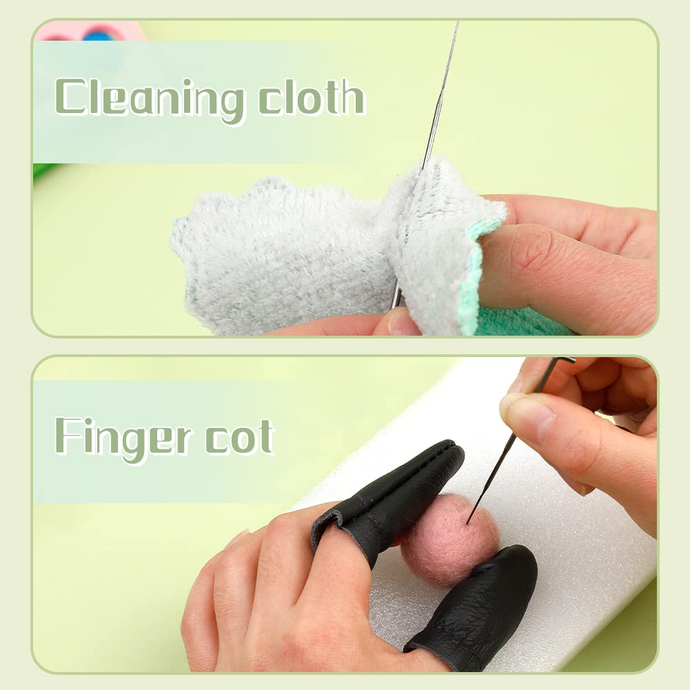 JUPEAN 228 Pcs Needle Felting Kit Wool Felting Tools for Beginner 50 Colors Wool Roving Starter Felting Kit with Felting Needles Foam Mat Needle Felting Supplies Storage Bag for DIY Craft Making