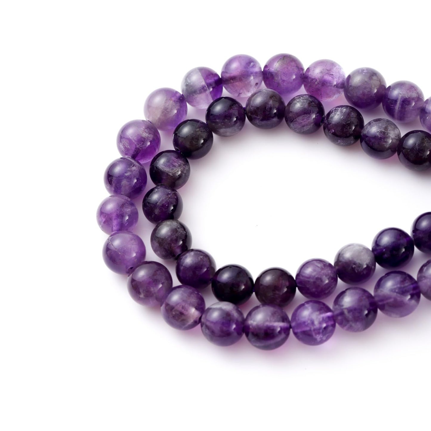 8mm 45pcs DIY Natural Amethyst Stone Beads Round Healing Crystal Gemstone Loose Beads for Jewelry Making Handmade Bracelet Necklace