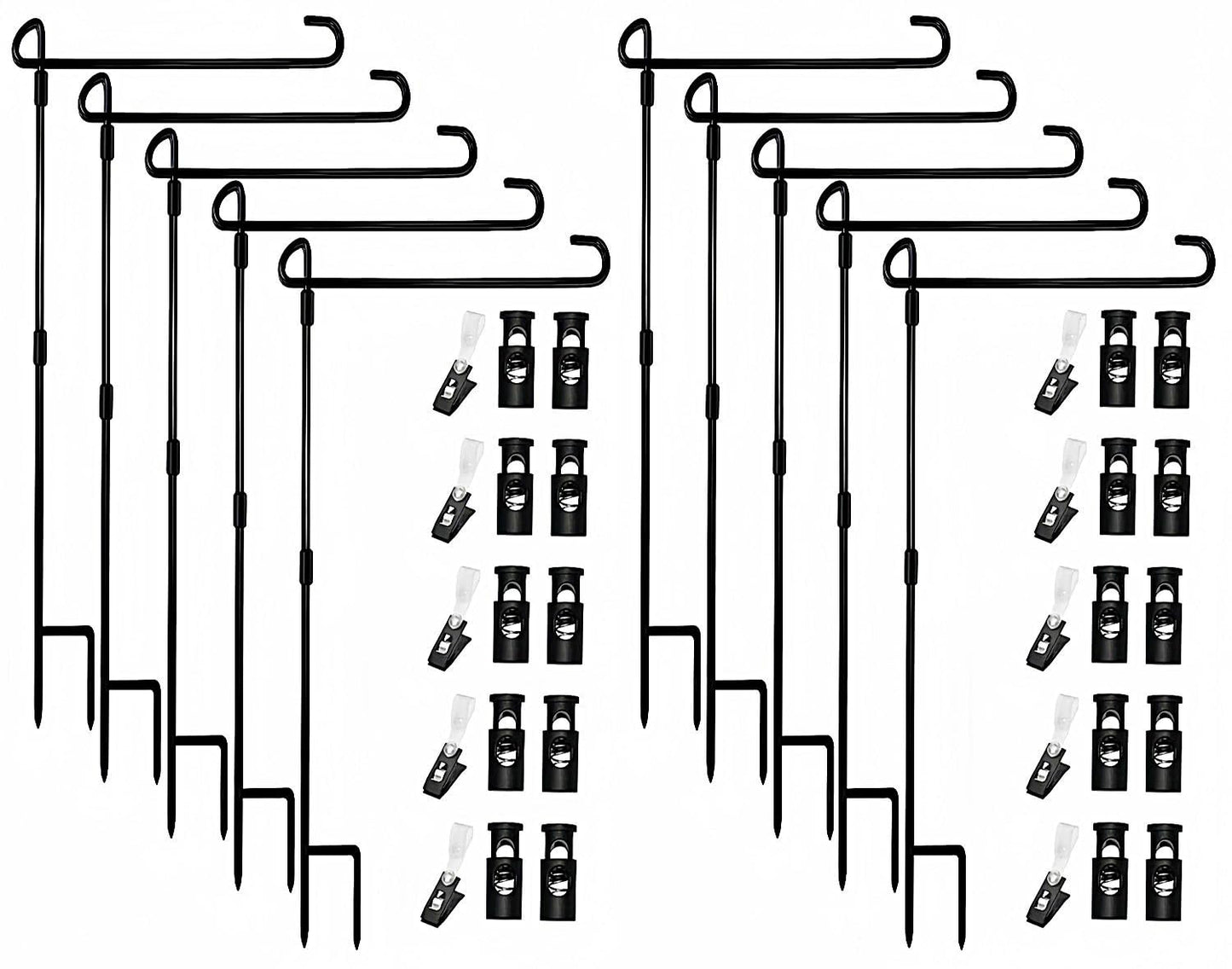 Garden Flag Pole Stand Holder,Akeydeco 10 Pack Garden Flags for Outside with Flag Stopper and Clip Waterproof Powder-Coated Paint for Flag Pole Holder for Outside House,Yard Flags for Outside