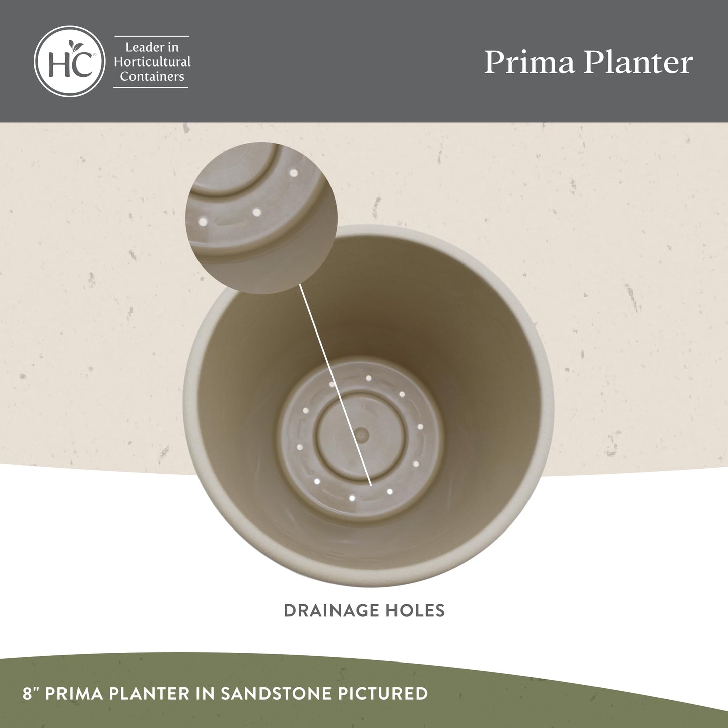 The HC Companies 10 Inch Prima Round Planter Pots with Drainage Holes and Rolled Rim, Lightweight UV-Resistant Plastic Indoor & Outdoor Planters, 2-Pack Flower Pots for Garden & Home Decor, Dusty Teal