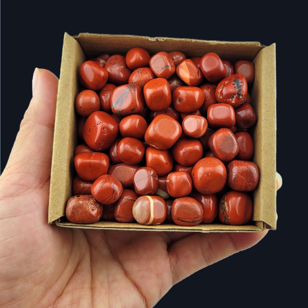 1,000 Carats Red Jasper Handpicked Tumbled Stones Crystals Chips 0.3''-0.5'' Bulk Pocket Stones for Healing, Reiki, Meditation, Witchcraft and Home Decorations (Red Jasper)