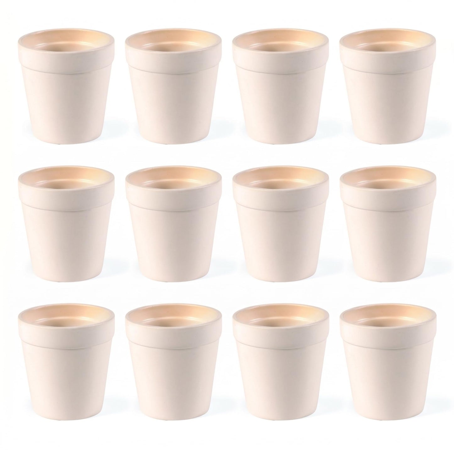 Fun Express Mini Flower Pots Ceramic Set of 12 - Unpainted White 3 Inch Plant Pots Ready to Paint | DIY Ceramic Painting Kit for Kids Craft Projects, Classrooms & Art Activities | Bisque Ceramics