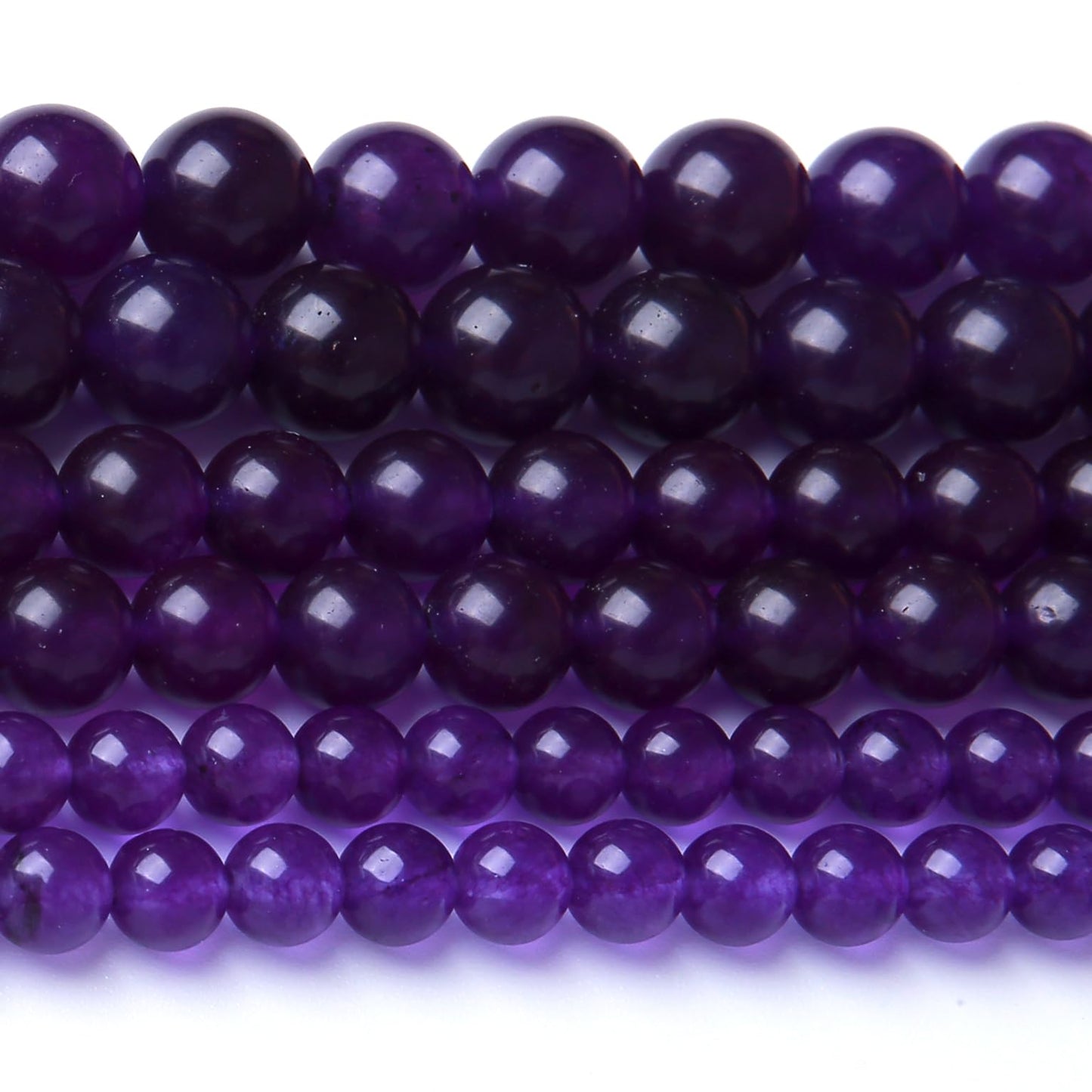 Deep Purple Chalcedony Stone Beads Gemstone Round Crystal Energy Jade Stone Beads for Jewelry Making DIY Bracelet Necklace 1 Strand 15.5inch 35PCS 10MM