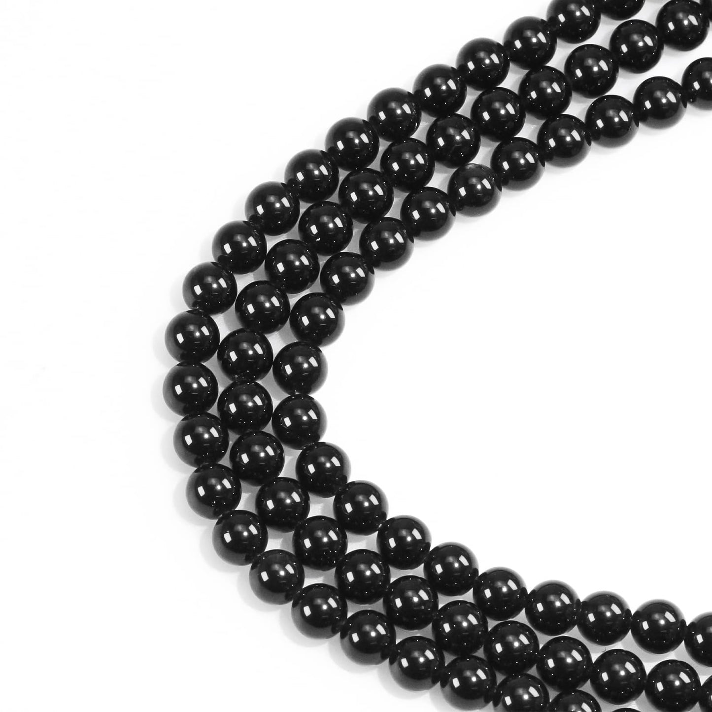 4mm Natural Gemstone Round Black Obsidian Beads for Jewelry Making Small Crystal Beads for Bracelets (15"/Strand)