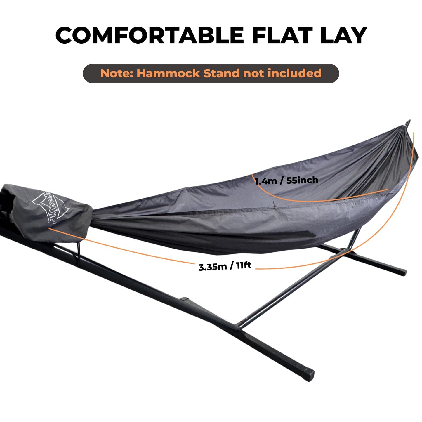 Onewind 11ft Ultralight Camping Hammock, Portable Hammock, 40D 1.7oz Nylon Ripstop with 2 * 12Ft Tree Straps for Camping Hiking Backpacking, 11' x 55" OD Green