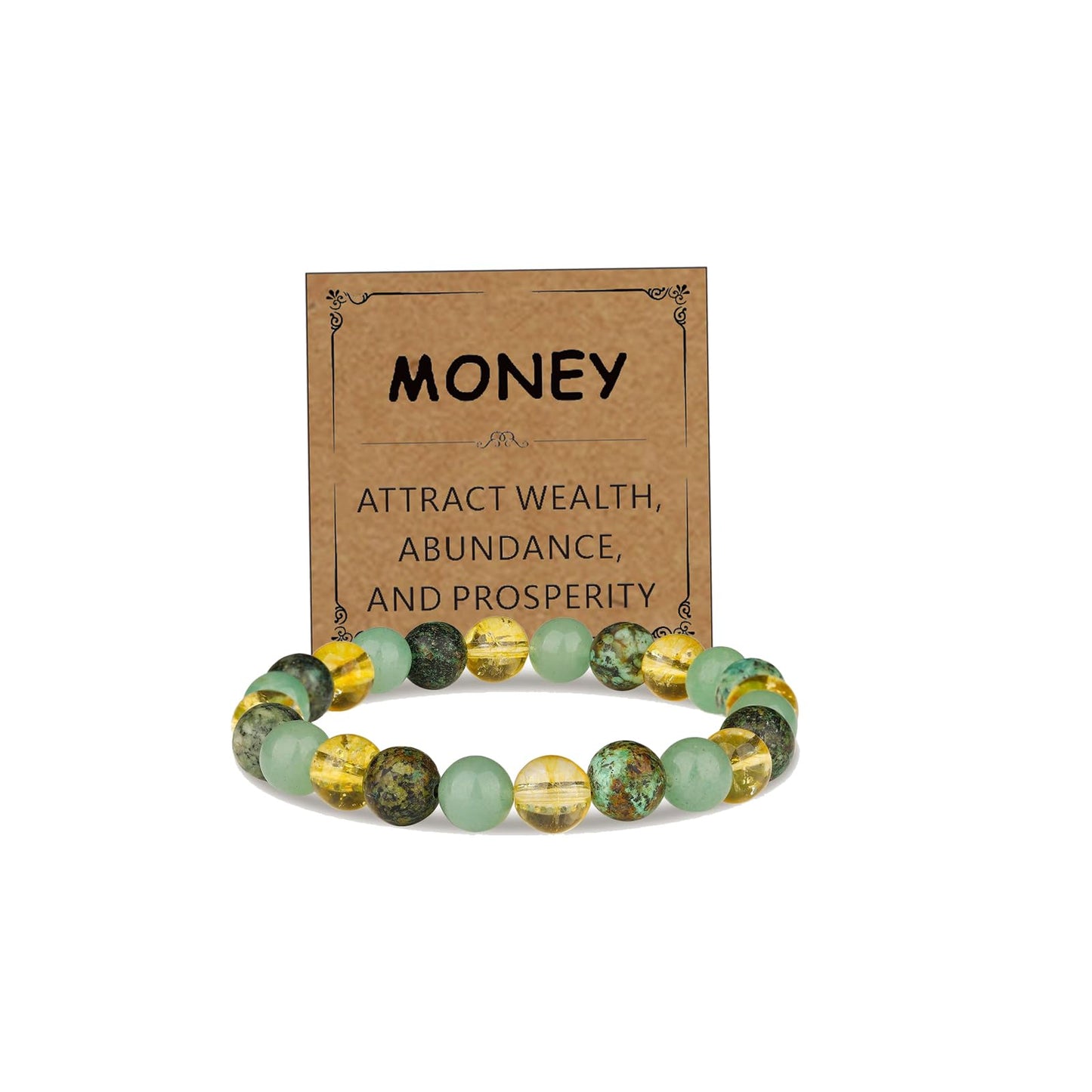 Adjustable Crystal Money Bracelets for Women Aventurine & Tiger-Eye Stone Beaded Bracelet Wealth Attraction Feng Shui Good Luck Elastic Bracelets Natural Healing Protection Jade Spiritual Jewelry(Turquoise)