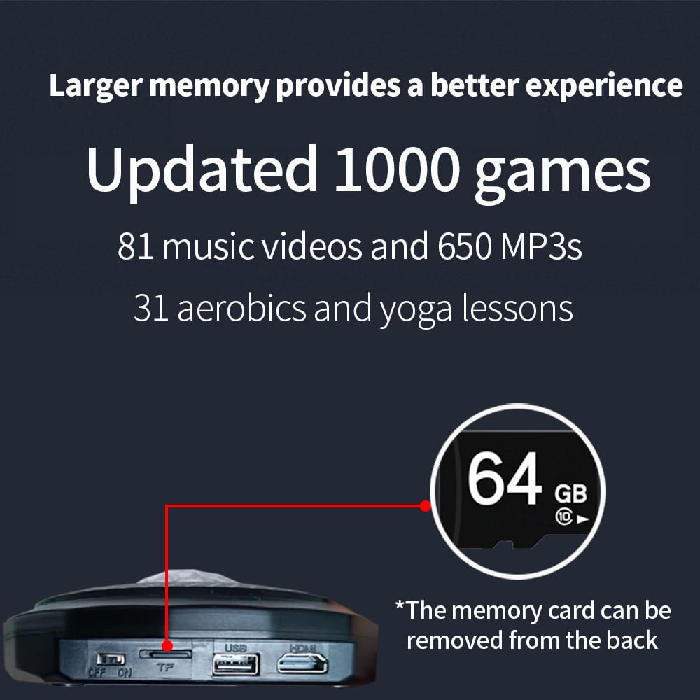 WuZhuangYuan HDMI Musical Electronic Dance mat with a Camera,650 Songs, Including 1000 Games,81 Music Videos,a 64G Large Memory Card,for Single/Double Users, a Luxurious Gift for Boys and Girls