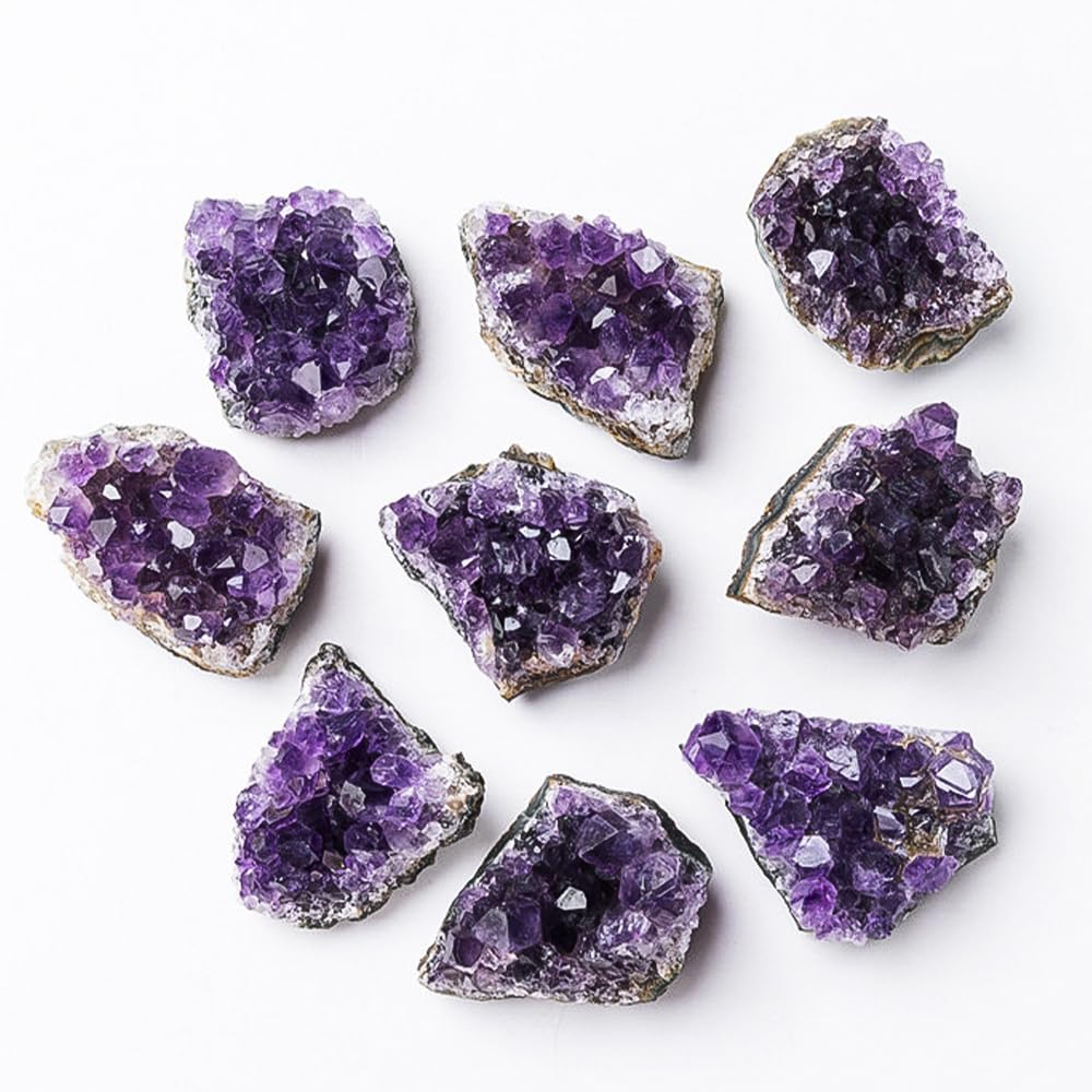 Genuine Real Amethyst Clusters Rough Purple Rock Raw Natural Cave Raw Crystal Cluster Energy Reiki Healing Stones Tower Bulk (Uruguay Amethyst Cluster 200g)