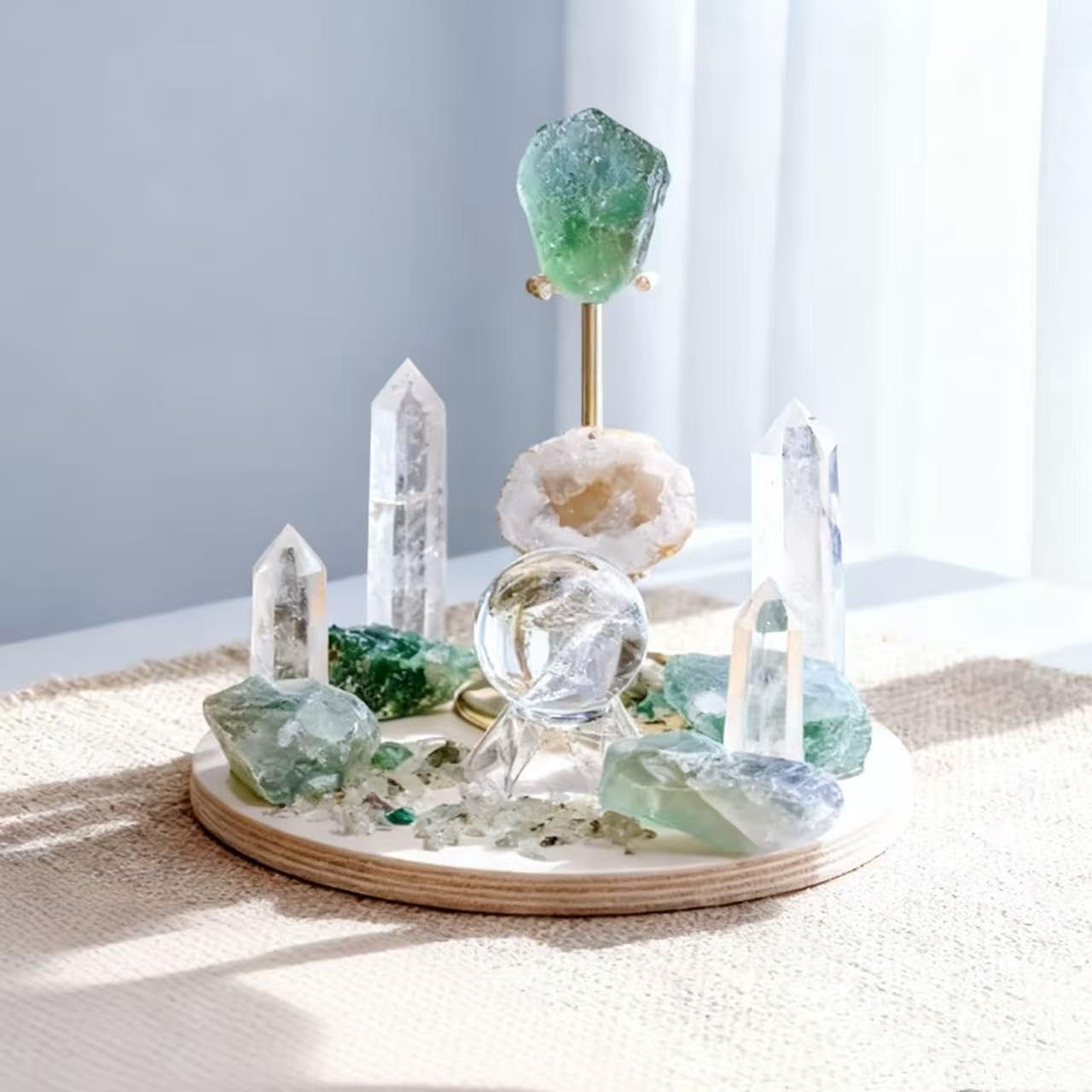 Sulanvi Bulk Raw Aventurine Crystals - Beginner DIY Healing Crystal Set, 0.6-1.2” Natural Unpolished Gemstones for Terrarium, Meditation, Tarot, Grids, Aroma Stone, 0.45lb