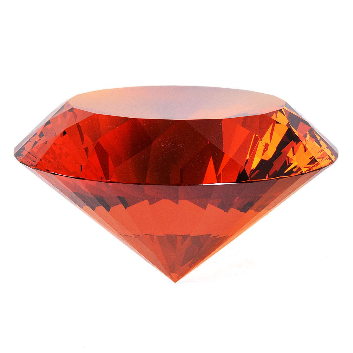 Amber Crystal Glass Diamond Shaped Decoration 60mm Jewel Paperweight,Gift Decoration Idea For Christmas, Thanksgiving (Please identify our brand Yarr Store)