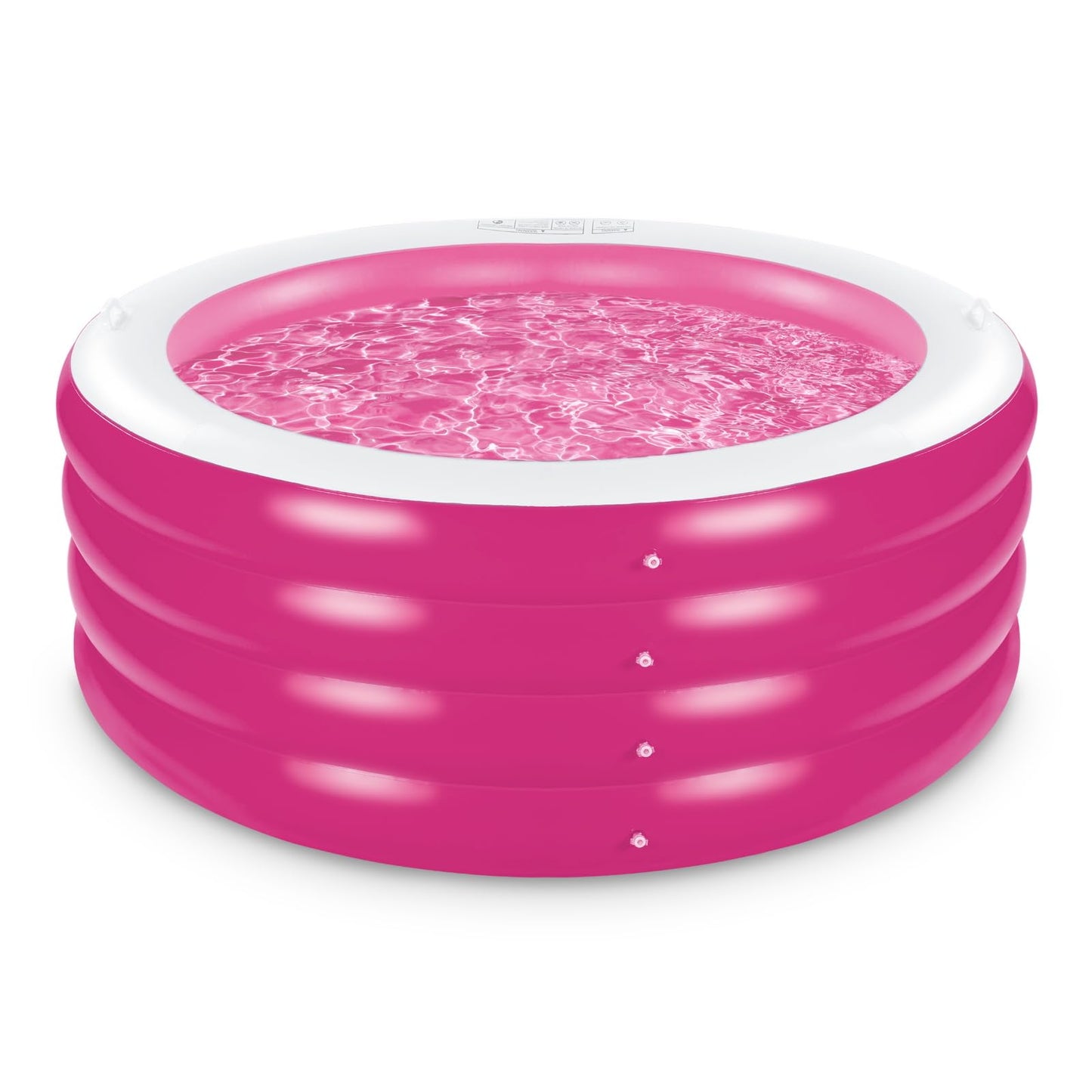 Inflatable Pool, Large Deep Round 70"x30" Family Inflatable Swimming Pool with Handles, Summer Water Party, Outdoor, Garden Backyard, Suitable for Adults (Pink)