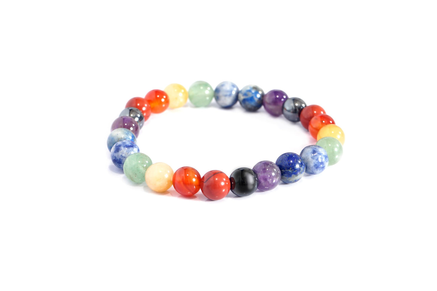 L PEDRA & CRYSTAL 8mm Natural Gemstone Seven Chakra Bracelet | Handmade Beaded Bracelet for Women & Men | Energy Balance & Everyday Wellness Jewelry