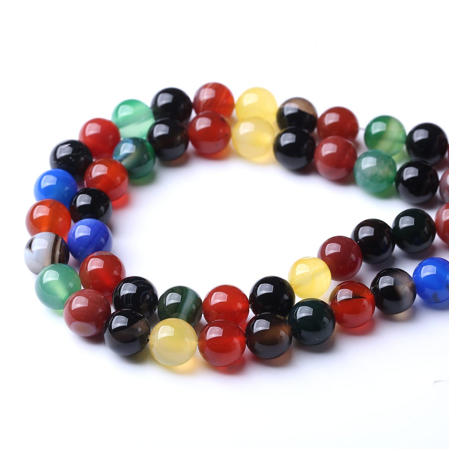 60PCS 6MM Natural Colorful Agate Stone Beads Energy Healing Beads for DIY Jewelry Bracelet Necklace Making for Jewelry Making15Inch