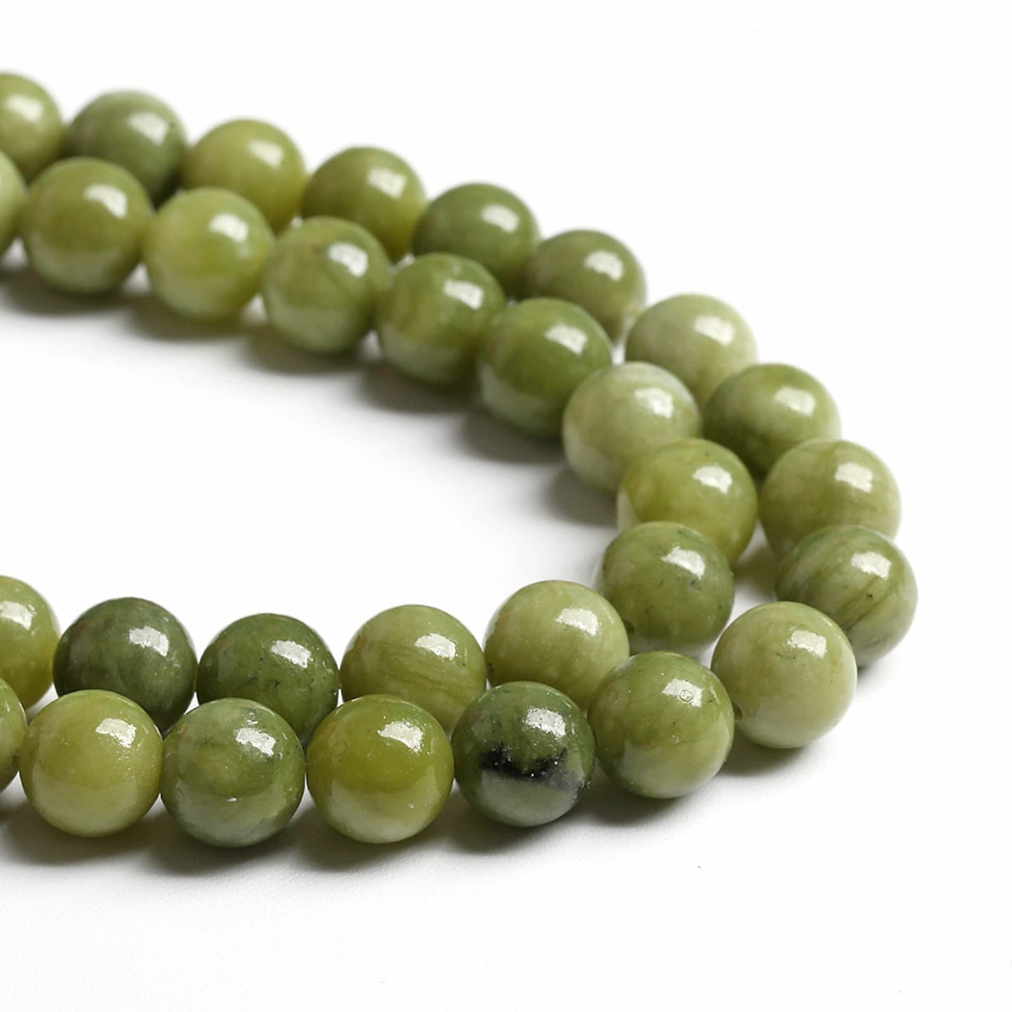 8MM 45PCS Natural Stone Chinese Green Jade Loose Beads for Jewelry Making DIY Bracelet Necklace 1 Strand