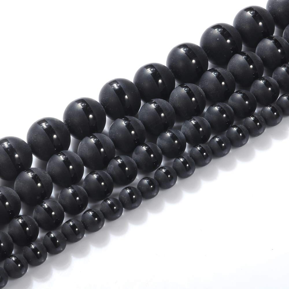10mm Natural Agate Line Gemstone Round Loose Beads Crystal Stone Bracelet Necklace Accessories Crafts for Jewelry Making DIY,1 Strand 15"