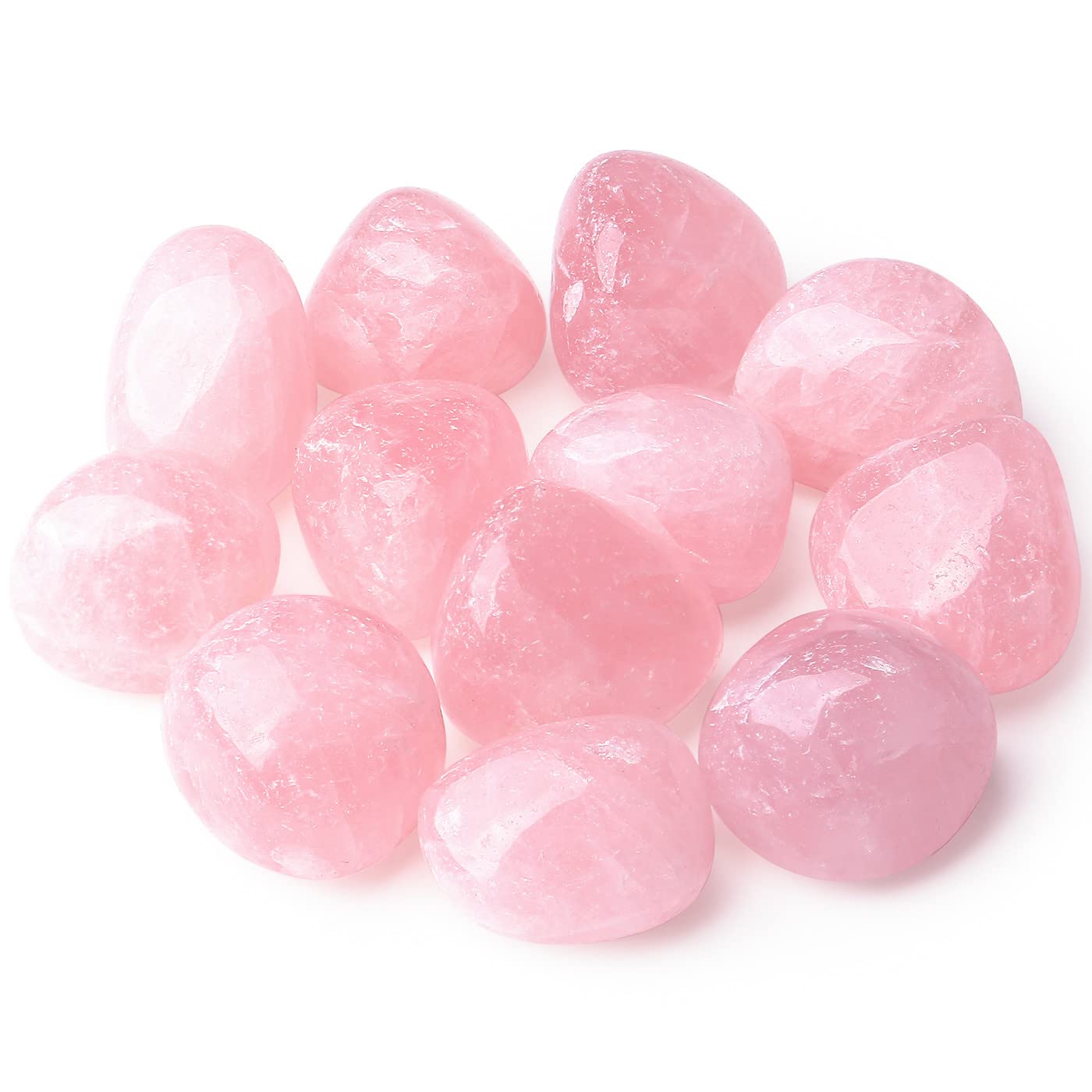 DUQGUHO Rose Quartz Healing Crystals Stones Set Natural Bulk Crystals Tumbled Polished Irregular Crystal Stones Bulk Rocks 0.45 lbs