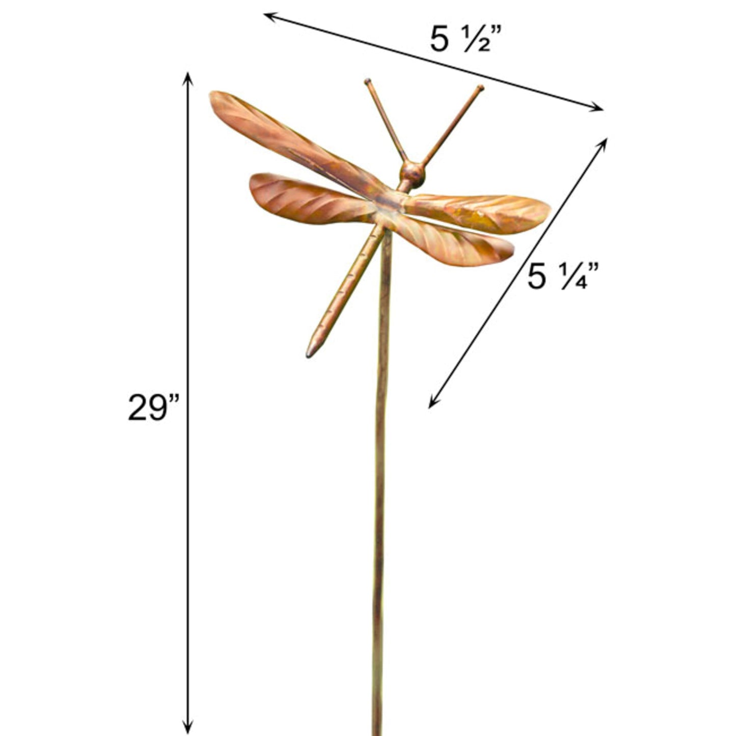 BestNest Ancient Graffiti Flamed Copper Garden Stakes, Set of 3 Metal Outdoor Yard Ornaments with Songbird, Dragonfly & Hummingbird Toppers, Decorative Staked Garden Art