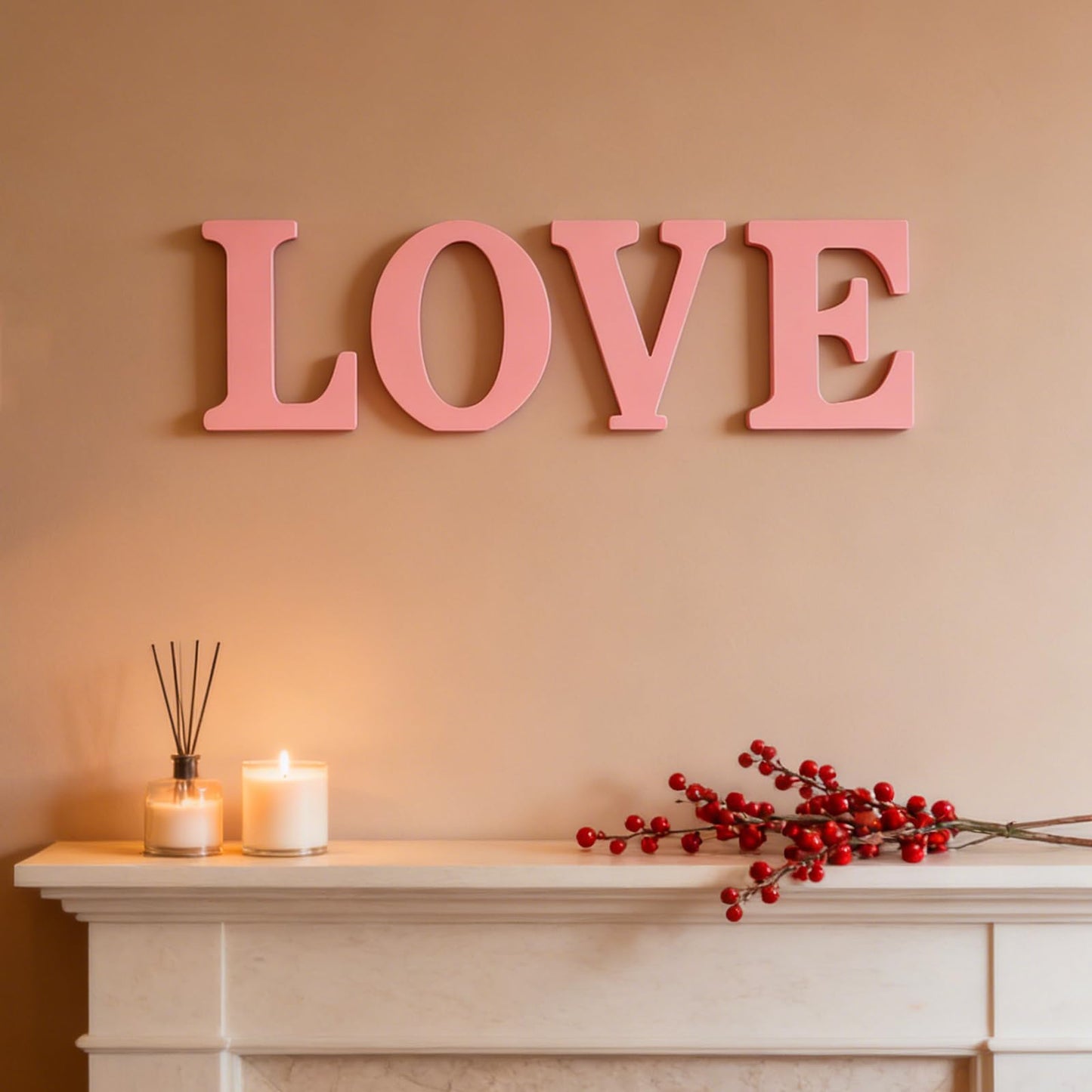 AOCEAN 10 Inch Pink Wood Letters Unfinished Wood Letters for Wall Decorative Pink Standing Letter Sign Board Decoration for Craft Home Party Decor Projects (L)