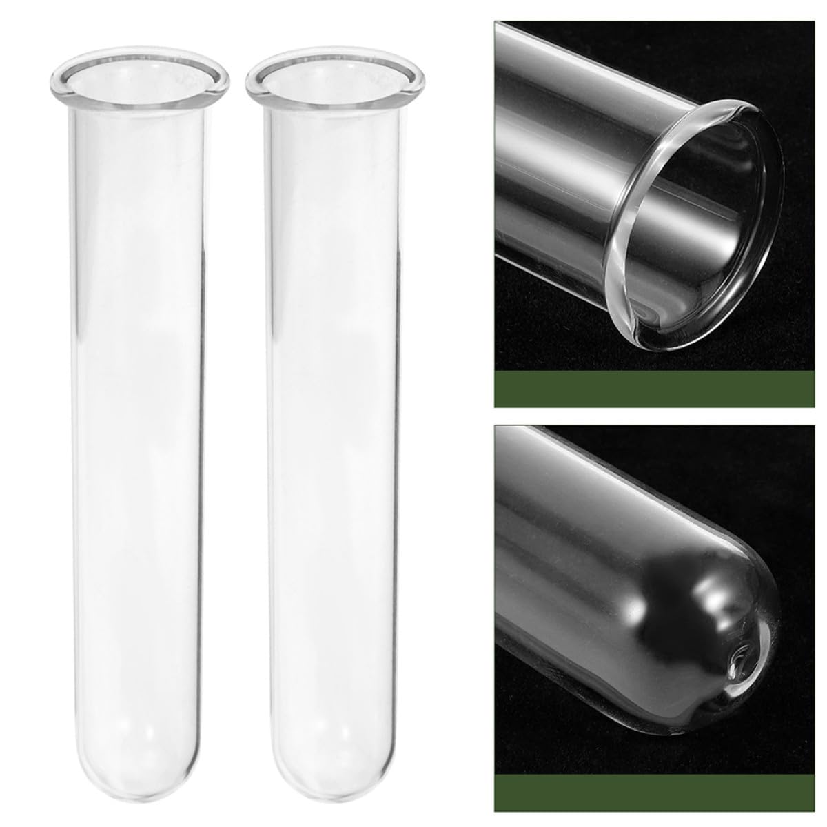 HOOWIFFY Glass Test Tube Flower Vase Hydroponic Plant Holder 4pcs Set 2.5x3x18cm Desktop Terrarium Accessories for Home Office Plant Propagation
