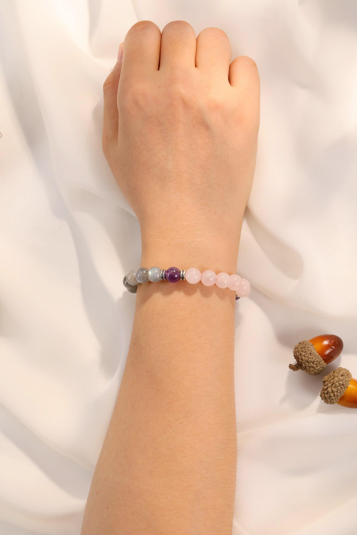 Top Plaza Healing Chakra Anxiety Bracelets for Women Natural 8mm Crystal Gemstone Beaded Protection Bracelet Good Luck Energy Jewelry Gifts for Mom - Style 2