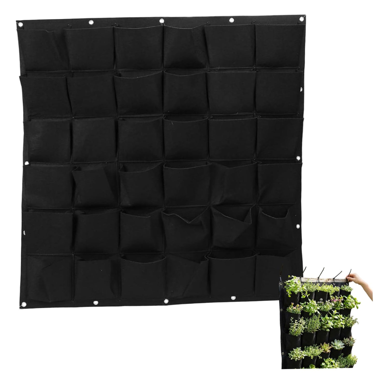 Peosaard Vertical Planter, Vertical Garden Planter with 36 Pockets, Living Wall for Indoor Outdoor Use, Thick Non-Woven Fabric Planting Bag (Black, 39.4"x39.4"), Garden